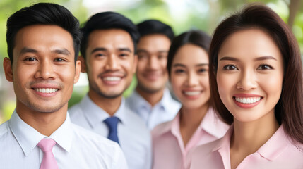 Students in coding team celebrate project launch smiling together outdoors