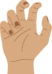 Simple Flat Style Skin Tone Hand Anatomy Gesture Illustration