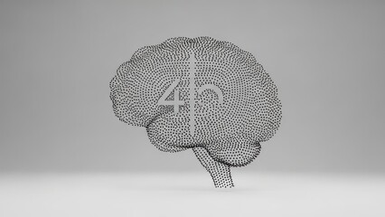 3D model of a brain comprised of dots, with the number "40" in the center