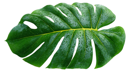 Monstera Leaf on White Background