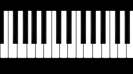 Fototapeta premium Piano Keys Closeup: A high angle view of a black and white piano keyboard, inviting the viewer to imagine the music that could be created.