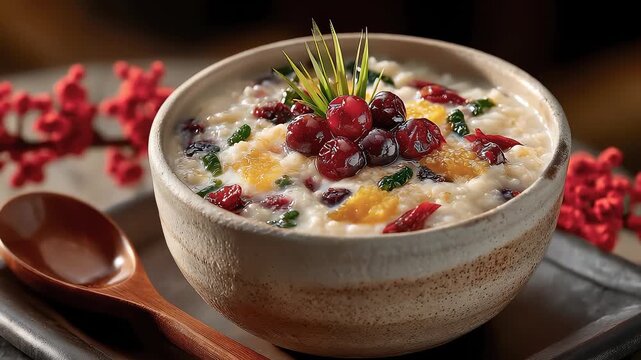 Heartwarming Christmas Berry Porridge Winter Holiday Delicacy