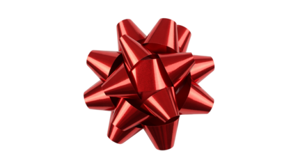 Vibrant red gift bow on black background for Christmas