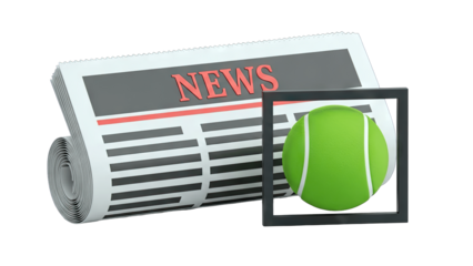 Tennis Ball Framed in News Concept