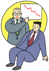 労働問題のイラスト - プレッシャー・成果至上主義・営業ノルマ