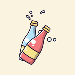 Vector illustration of a glass bottle, suitable for representing beverages, liquids, or packaging design.
