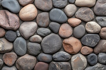 Variety of Smooth Pebbles and Stones for Background, Texture, and Natural Decor