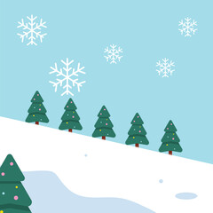 Obraz premium Snowboarder jumping in winter mountain landscape vector illustration