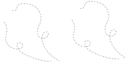 Minimalist abstract art on a high contrast split background with a flowing dotted line design