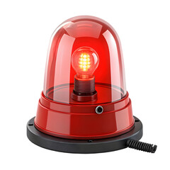 Red Emergency Beacon Light on transparent background