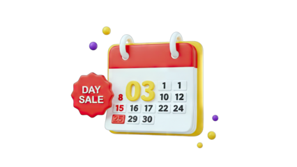 Calendar with Day Sale Badge - Promotion Concept