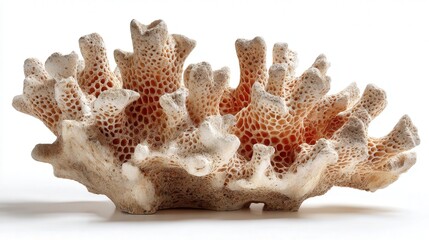 Coral reef piece isolated on white background