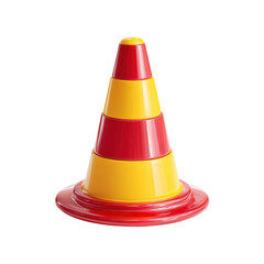 Traffic cone isolated over white 3d render