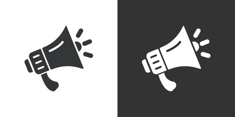 Megaphone Announcement icon. Solid glyph series icon