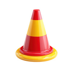Traffic cone isolated over white 3d render