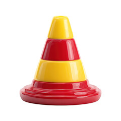 Traffic cone isolated over white 3d render