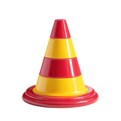 Traffic cone isolated over white 3d render
