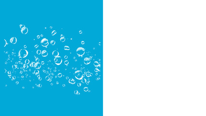 Sparkling water bubbles dance on a vibrant blue and dramatic black background, perfect for adding a fresh, clean feel to your projects