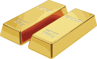 Two polished 1000g gold bars, symbolizing wealth, financial investment, precious metal commodities, luxury assets, and economic stability