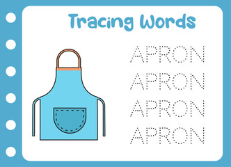tracing the word of APRON. beautiful APRON