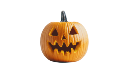 A pumpkin with a scary face on it