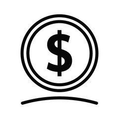Dollar coin icon illustration