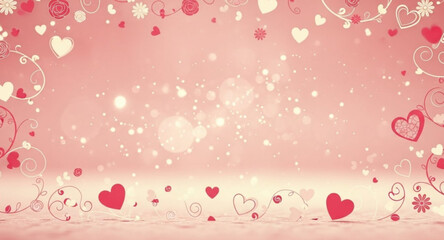 pink background with hearts