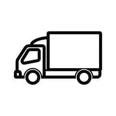 Delivery truck icon on white background