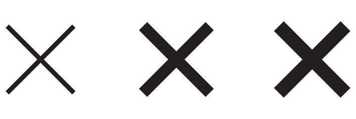 Close button icon thin line outline set or collection