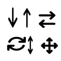 set of black arrows on transparent background 