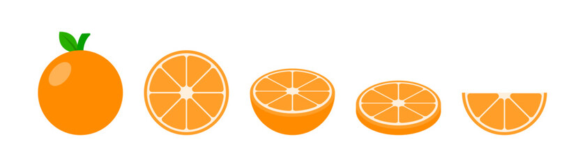 orange vector in various slices