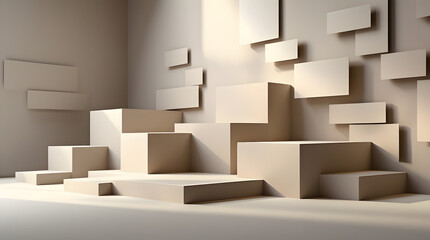 minimalist layered beige-gray abstract background with corporate depth