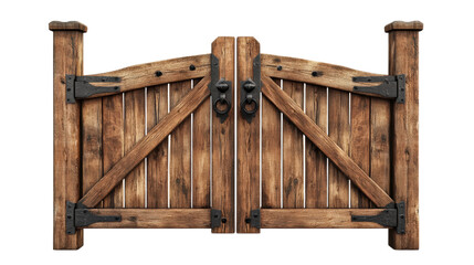 The wooden gate has a rustic, old-fashioned look to it