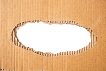 cardboard box with a transparent hole in the middle