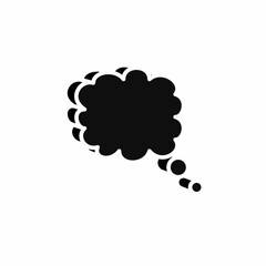 Bold black thought bubble for creative expression and communication