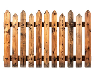 Close-up of a weathered, wooden picket fence with pointed tops (1)