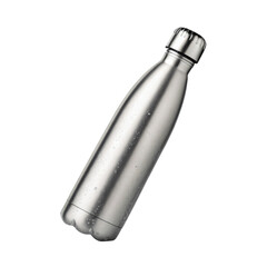 Stainless steel water bottle reusable metal flask silver insulated thermos cold drink container hydration eco friendly sleek design modern style