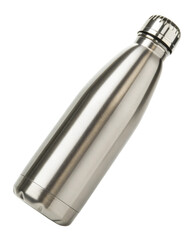 Stainless steel bottle metal flask insulated container reusable water silver thermos eco friendly hydration modern design sleek stainless steel