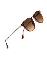 Sunglasses eyewear fashion accessory brown gradient lens tortoiseshell metal frame modern stylish summer sun protection unisex classic chic