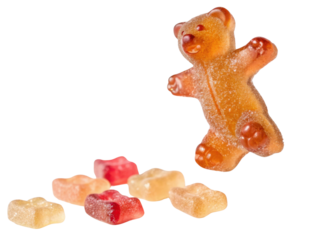 Gummy bear candy jelly sweet sugar dessert snack jumping colorful isolated gummy bear candy jelly sweet sugar dessert snack jumping colorful