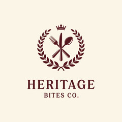 Heritage Bites Co Logo with Utensils.