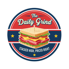 Sandwich Logo Design for Daily Grind.