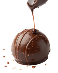 Chocolate truffle melted chocolate chocolate drizzle gourmet dessert sweet treat confection cocoa shiny glaze rich flavor indulgent snack
