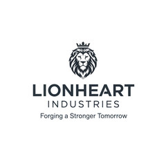 Lion Logo Design with Crown Symbol.
