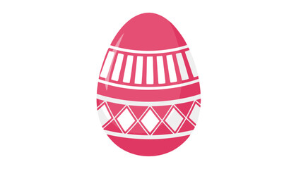 Pink and White Geometric Patterned Easter Egg Illustration