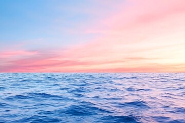 Obraz premium Tranquil Ocean View at Sunset with Soft Pastel Colors in the Sky and Calm Waters