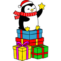 Penguin and gifts