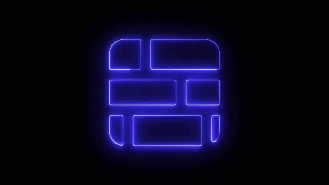 Neon brick 4k video Animation motion. badge, eps10,