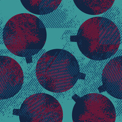 Christmas grunge balls. Seamless background