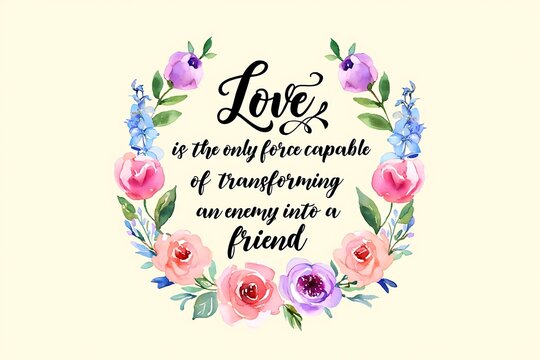 Love transforms enemies into friends with beautiful floral surroundings
